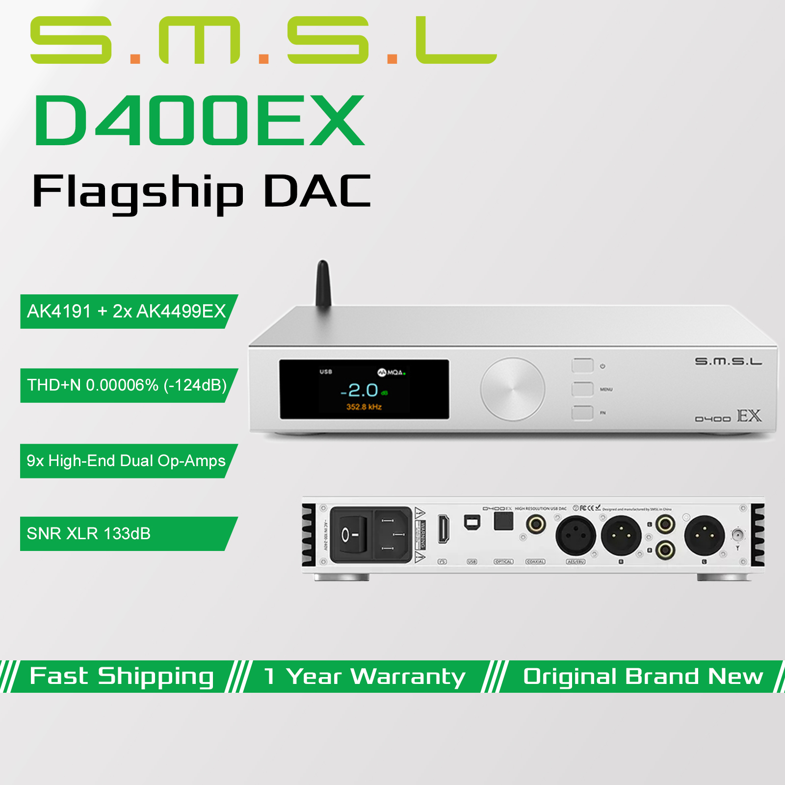 Dac Usb Coaxial Optical Bluetooth - SMSL D400EX Dekoder Audio Hi-Res 2x