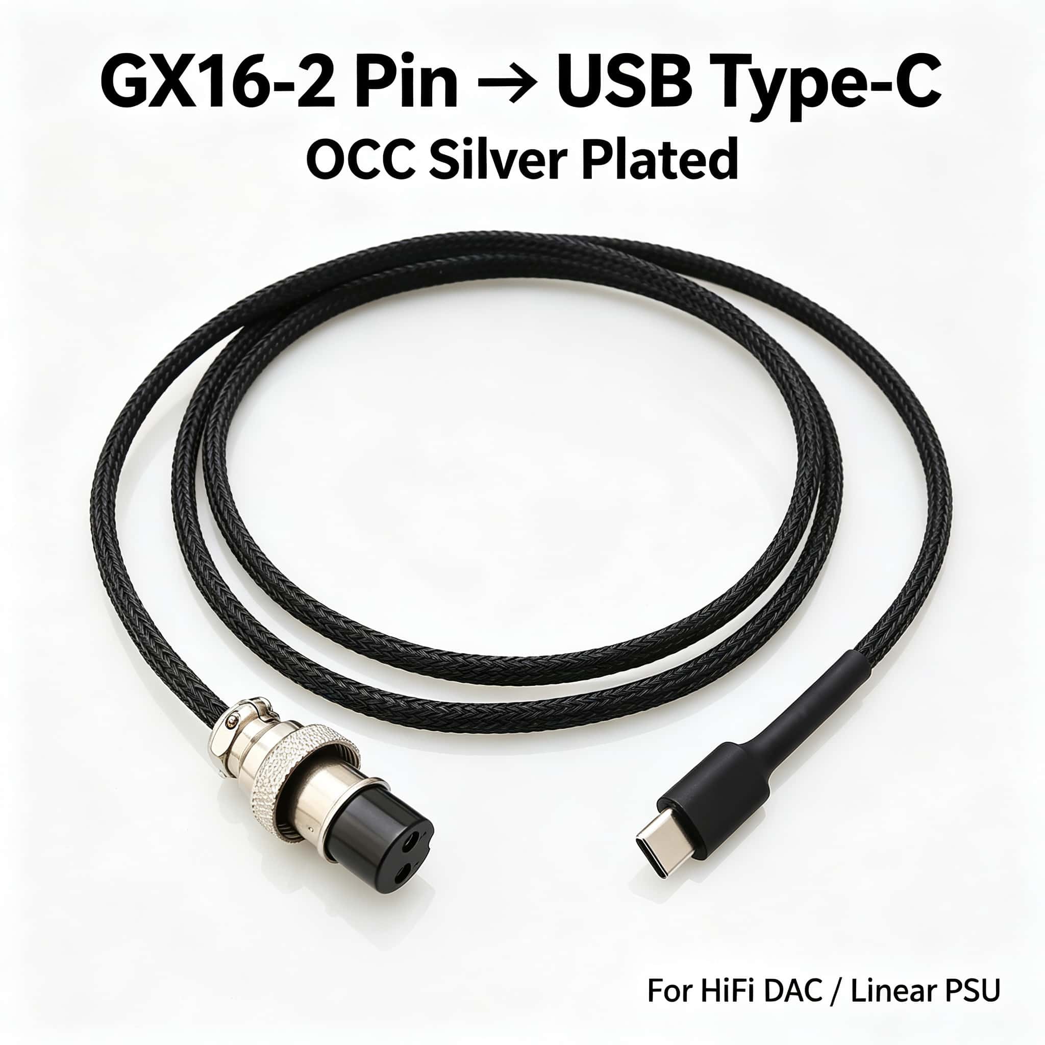 Portable Dac Dongle Usb C - Kabel Audiocrast GX16-2 Pin do USB