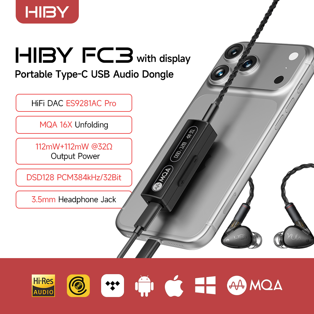 Dual Ess9038 Dac - HiBy FC3 MQA Dongle Type C