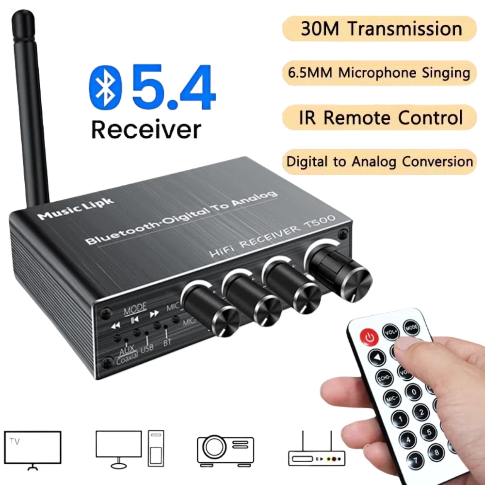 Dac Usb Coaxial Optical Bluetooth - Odbiornik audio Bluetooth 5.4 DAC AUX