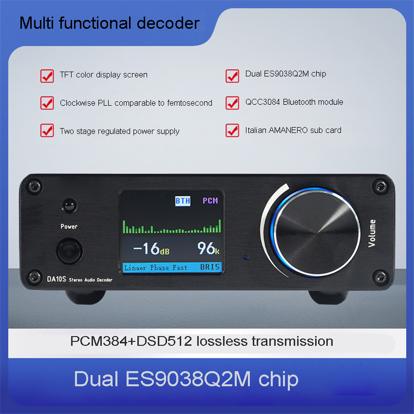 Dual Ess9038 Dac - DA10S podwójny ES9038 DSD512 Bluetooth 5.4