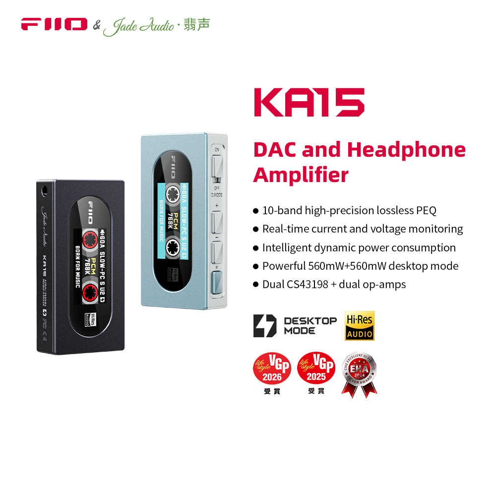 Dual Ess9038 Dac - FiiO KA15 Przenośny USB DAC Wzmacniacz