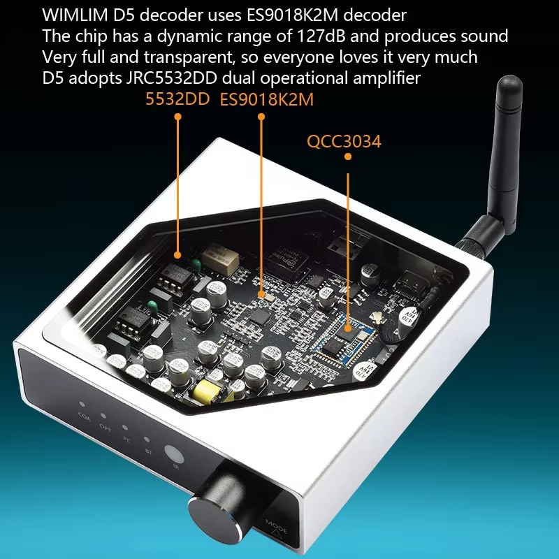 D5 – dekoder audio bezstratny, – Dac Usb Coaxial Optical Bluetooth recenzja i cena