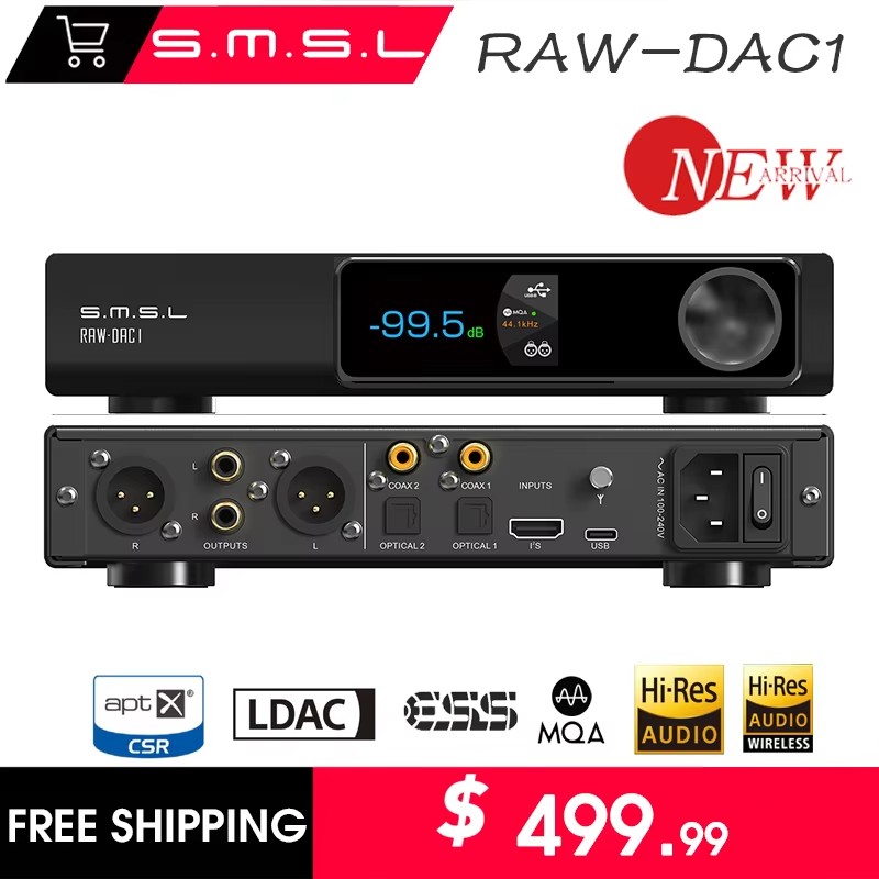 SMSL RAW-DAC1 Cyfrowy dekoder  – Ak4499 Dac Decoder recenzja i cena