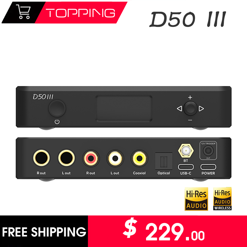 TOPPING D50III Cyfrowy dekoder – Dac Usb Coaxial Optical Bluetooth recenzja i cena