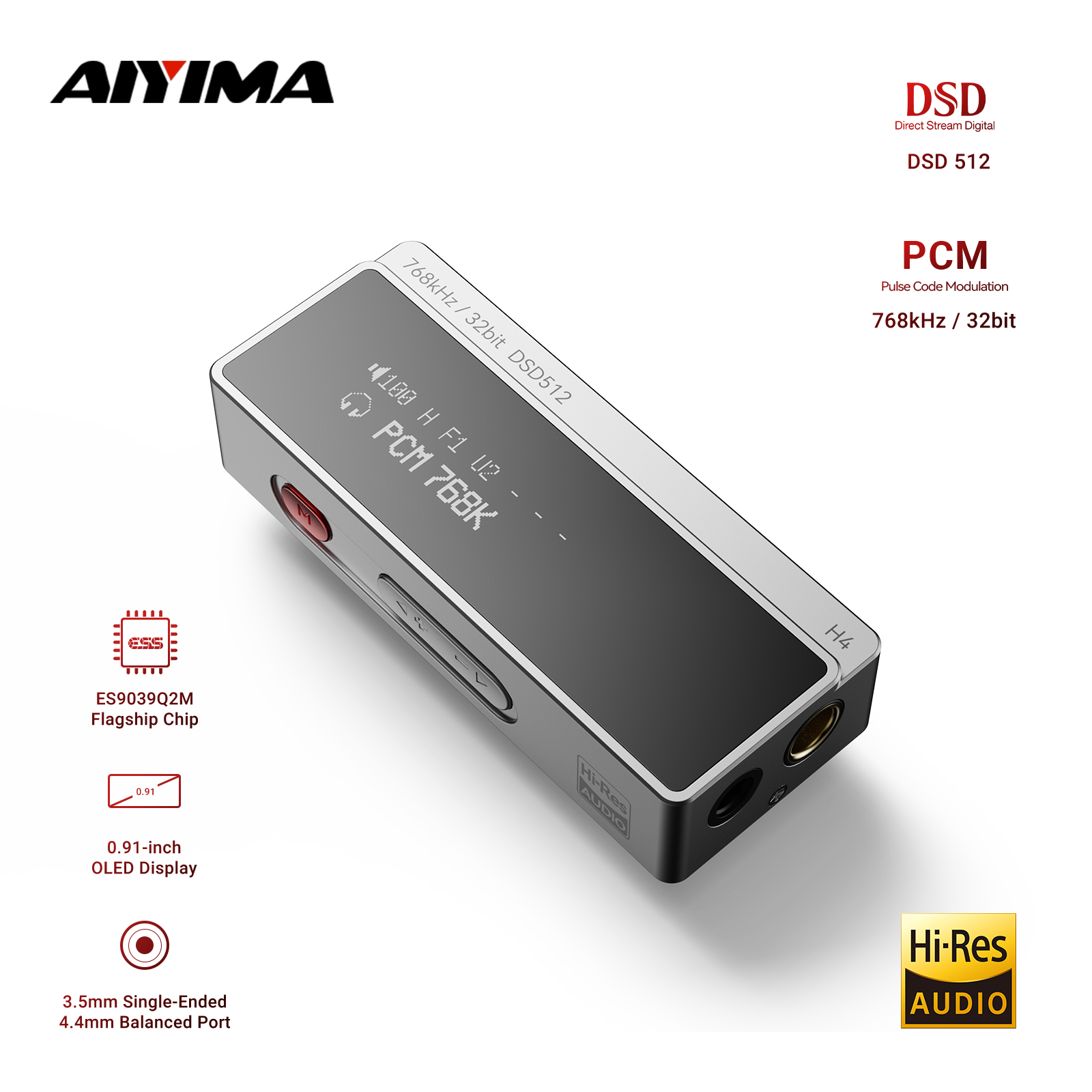 AIYIMA H4 HIFI Przenośny Wzmac – Dac With Headphone Amp Balanced recenzja i cena