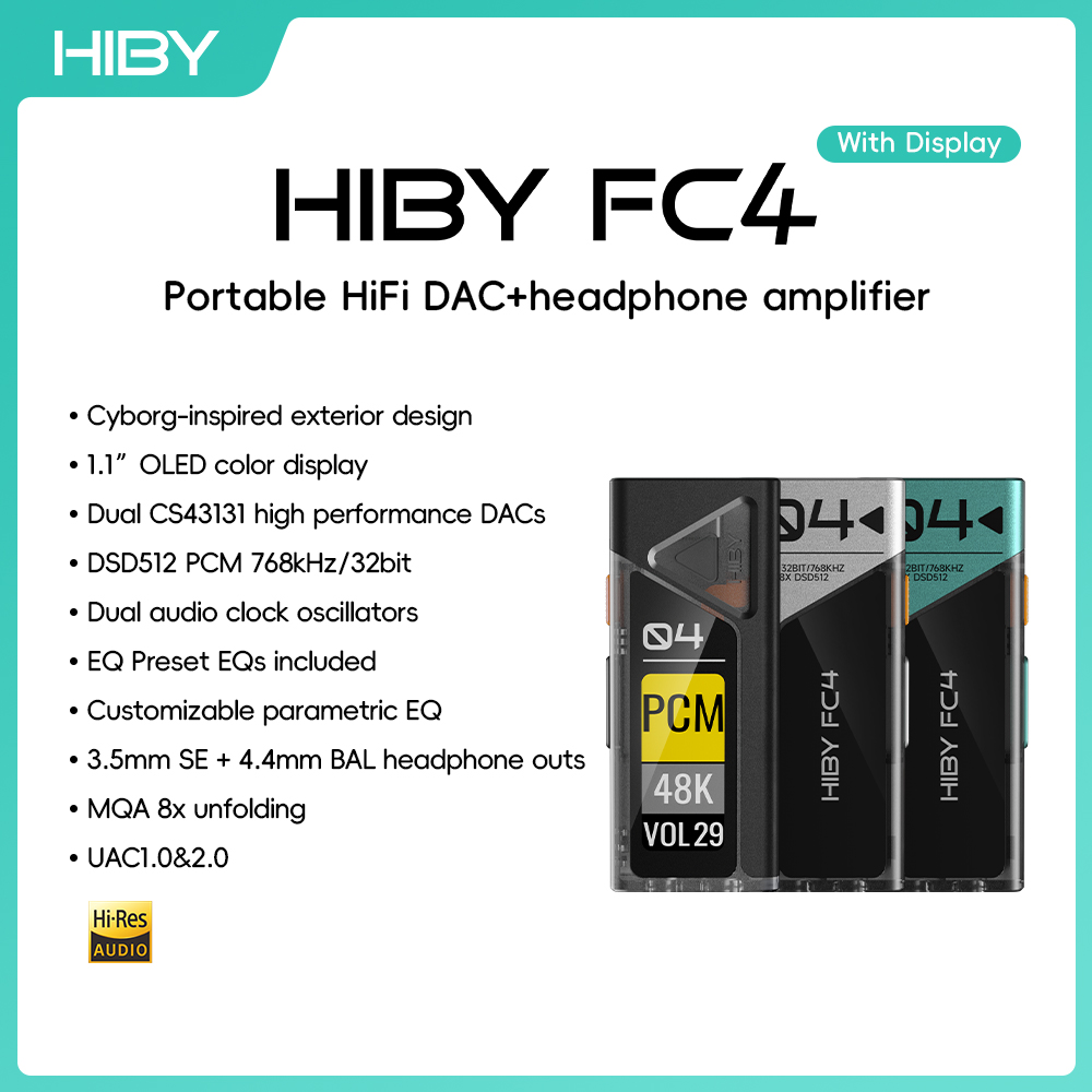 HiBy FC4 HiFi USB DAC wzmacnia – Dual Ess9038 Dac recenzja i cena